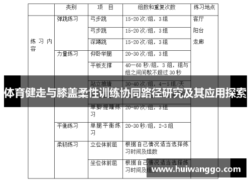 体育健走与膝盖柔性训练协同路径研究及其应用探索
